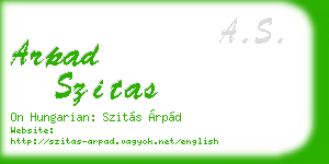 arpad szitas business card